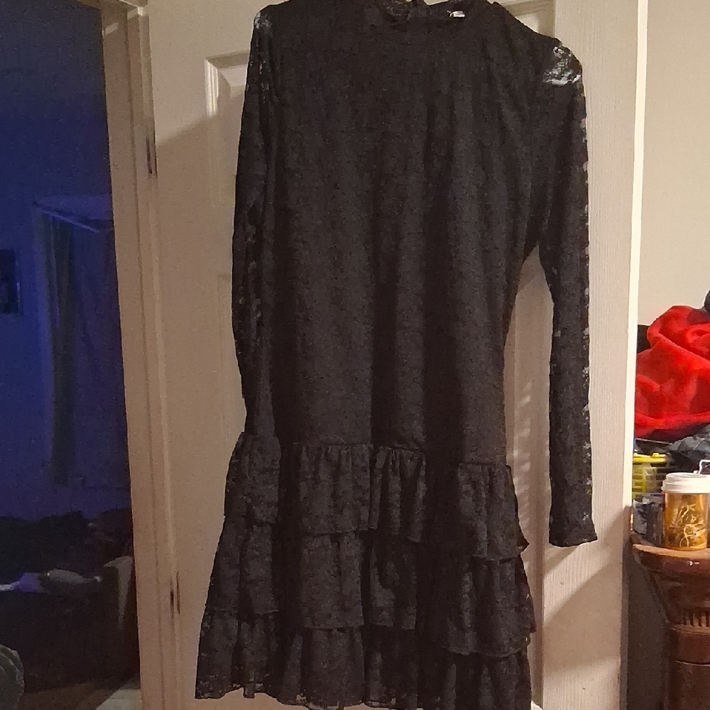 Love J Black Lace Midi Dress